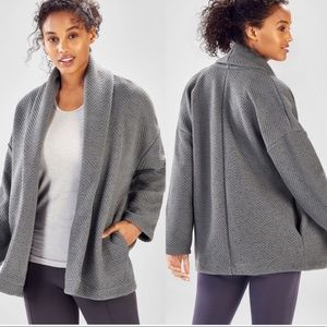 Fabletics Sz XL Gray Quilted Cardigan
